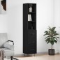 vidaXL Aparador de madera contrachapada negro 34,5x34x180 cm vidaXL Aparador de madera contrachapada negro 34,5x34x180 cm