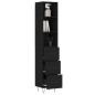 vidaXL Aparador de madera contrachapada negro 34,5x34x180 cm vidaXL Aparador de madera contrachapada negro 34,5x34x180 cm