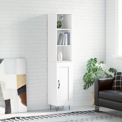 vidaXL Aparador alto madera contrachapada blanco 34,5x34x180 cm
