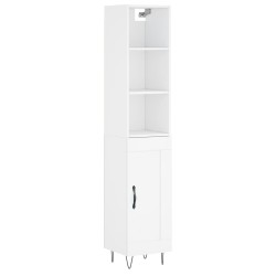 vidaXL Aparador alto madera contrachapada blanco 34,5x34x180 cm