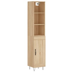 vidaXL Aparador de madera contrachapada roble Sonoma 34,5x34x180 cm