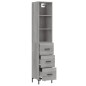 vidaXL Aparador alto madera contrachapada gris Sonoma 34,5x34x180 cm vidaXL Aparador alto madera contrachapada gris Sonoma 34,5x34x180 cm