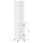 vidaXL Aparador alto madera contrachapada blanco brillo 34,5x34x180 cm vidaXL Aparador alto madera contrachapada blanco brillo 34,5x34x180 cm