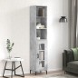 vidaXL Aparador de madera contrachapada gris hormigón 34,5x34x180 cm vidaXL Aparador de madera contrachapada gris hormigón 34,5x34x180 cm