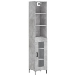 vidaXL Aparador de madera contrachapada gris hormigón 34,5x34x180 cm