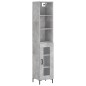 vidaXL Aparador de madera contrachapada gris hormigón 34,5x34x180 cm vidaXL Aparador de madera contrachapada gris hormigón 34,5x34x180 cm