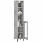 vidaXL Aparador de madera contrachapada gris hormigón 34,5x34x180 cm vidaXL Aparador de madera contrachapada gris hormigón 34,5x34x180 cm