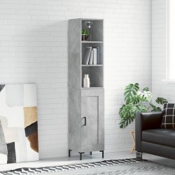 vidaXL Aparador de madera contrachapada gris hormigón 34,5x34x180 cm