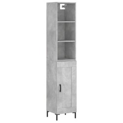 vidaXL Aparador de madera contrachapada gris hormigón 34,5x34x180 cm
