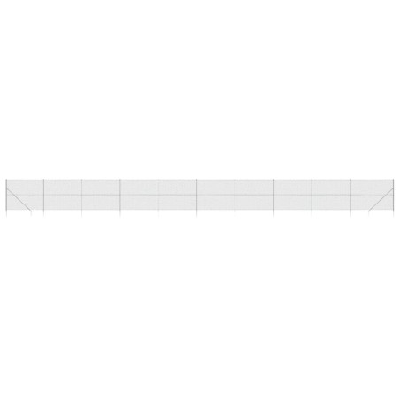 vidaXL Cerca de alambre con pinchos de anclaje plateado 2,2x25 m
