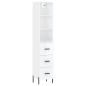 vidaXL Aparador alto madera contrachapada blanco brillo 34,5x34x180 cm
