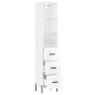 vidaXL Aparador alto madera contrachapada blanco brillo 34,5x34x180 cm