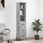 vidaXL Aparador de madera contrachapada gris hormigón 34,5x34x180 cm vidaXL Aparador de madera contrachapada gris hormigón 34,5x34x180 cm
