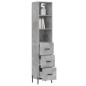 vidaXL Aparador de madera contrachapada gris hormigón 34,5x34x180 cm vidaXL Aparador de madera contrachapada gris hormigón 34,5x34x180 cm
