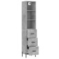vidaXL Aparador de madera contrachapada gris hormigón 34,5x34x180 cm vidaXL Aparador de madera contrachapada gris hormigón 34,5x34x180 cm