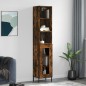 vidaXL Aparador de madera contrachapada roble ahumado 34,5x34x180 cm vidaXL Aparador de madera contrachapada roble ahumado 34,5x34x180 cm