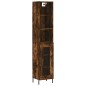 vidaXL Aparador de madera contrachapada roble ahumado 34,5x34x180 cm vidaXL Aparador de madera contrachapada roble ahumado 34,5x34x180 cm