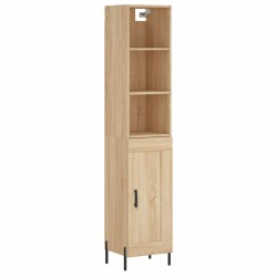 vidaXL Aparador de madera contrachapada roble Sonoma 34,5x34x180 cm