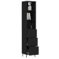 vidaXL Aparador de madera contrachapada negro 34,5x34x180 cm vidaXL Aparador de madera contrachapada negro 34,5x34x180 cm
