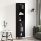 vidaXL Aparador de madera contrachapada negro 34,5x34x180 cm vidaXL Aparador de madera contrachapada negro 34,5x34x180 cm