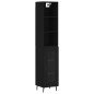 vidaXL Aparador de madera contrachapada negro 34,5x34x180 cm vidaXL Aparador de madera contrachapada negro 34,5x34x180 cm