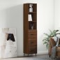 vidaXL Aparador alto madera contrachapada roble marrón 34,5x34x180 cm vidaXL Aparador alto madera contrachapada roble marrón 34,5x34x180 cm