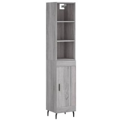 vidaXL Aparador alto madera contrachapada gris Sonoma 34,5x34x180 cm