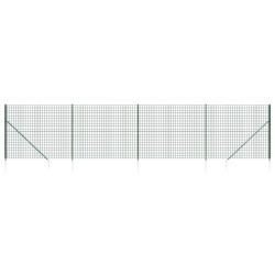 vidaXL Cerca de alambre con pinchos de anclaje verde 1,8x10 m