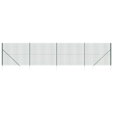 vidaXL Cerca de alambre con pinchos de anclaje verde 1,8x10 m