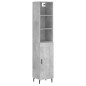 vidaXL Aparador de madera contrachapada gris hormigón 34,5x34x180 cm