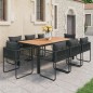 vidaXL Set de comedor de jardín 9 piezas PVC ratán negro y marrón