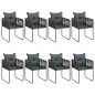 vidaXL Set de comedor de jardín 9 piezas PVC ratán negro y marrón