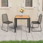 vidaXL Set de comedor de jardín de 3 piezas PVC ratán negro y marrón vidaXL Set de comedor de jardín de 3 piezas PVC ratán negro y marrón