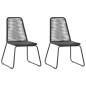 vidaXL Set de comedor de jardín de 3 piezas PVC ratán negro y marrón vidaXL Set de comedor de jardín de 3 piezas PVC ratán negro y marrón
