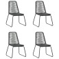 vidaXL Set de comedor de jardín de 5 piezas PVC ratán negro y marrón