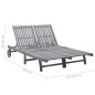vidaXL Tumbona de jardín 2 personas y cojines madera maciza de acacia vidaXL Tumbona de jardín 2 personas y cojines madera maciza de acacia