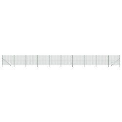 vidaXL Cerca de alambre de acero galvanizado verde 2x25 m