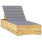 vidaXL Tumbona con cojín gris madera de pino impregnada vidaXL Tumbona con cojín gris madera de pino impregnada