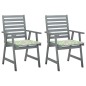vidaXL Sillas de comedor jardín 2 uds madera maciza acacia con cojines vidaXL Sillas de comedor jardín 2 uds madera maciza acacia con cojines