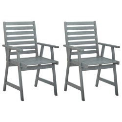 vidaXL Sillas de comedor jardín 2 uds madera maciza acacia con cojines