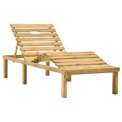 vidaXL Tumbona con cojín rojo tinto madera de pino impregnada
