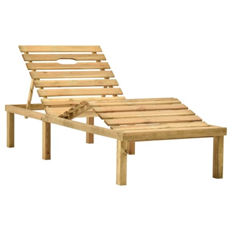 vidaXL Tumbona con cojín rojo tinto madera de pino impregnada