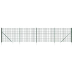 vidaXL Cerca de alambre con pinchos de anclaje verde 1,4x10 m