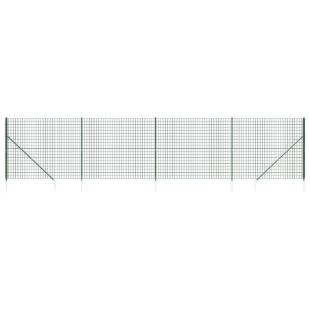 vidaXL Cerca de alambre con pinchos de anclaje verde 1,4x10 m