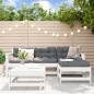 vidaXL Juego de sofás de jardín 5 piezas madera maciza de pino blanco vidaXL Juego de sofás de jardín 5 piezas madera maciza de pino blanco