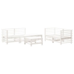 vidaXL Juego de muebles de jardín 6 piezas madera maciza pino blanco