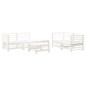 vidaXL Juego de muebles de jardín 6 piezas madera maciza pino blanco vidaXL Juego de muebles de jardín 6 piezas madera maciza pino blanco