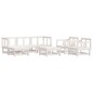 vidaXL Juego de muebles de jardín 7 pzas madera maciza de pino blanco vidaXL Juego de muebles de jardín 7 pzas madera maciza de pino blanco