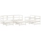 vidaXL Juego de muebles de jardín 7 pzas madera maciza de pino blanco