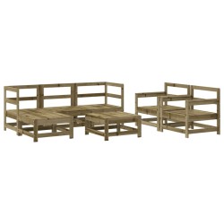 vidaXL Juego de muebles de jardín 7 pzas madera de pino impregnada